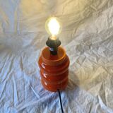 Orange glazed ceramic lamp base - 1970s