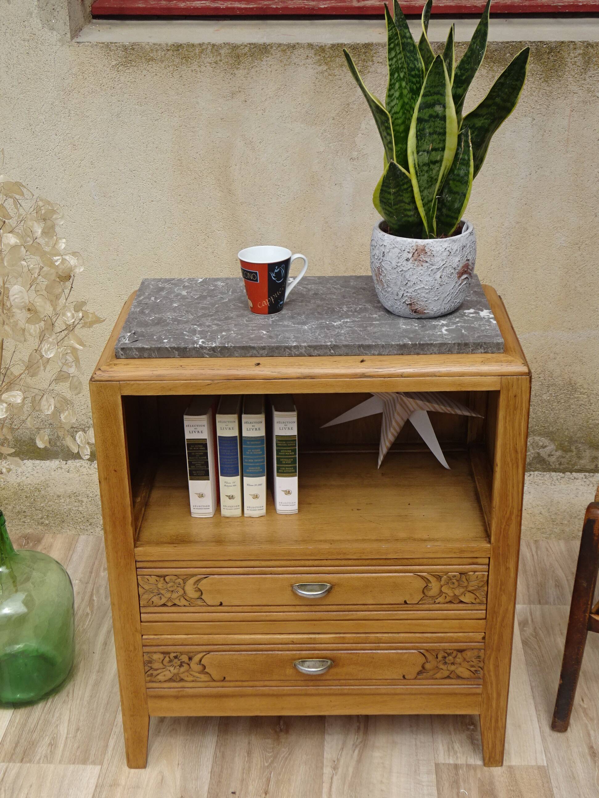 Large oak bedside cabinet