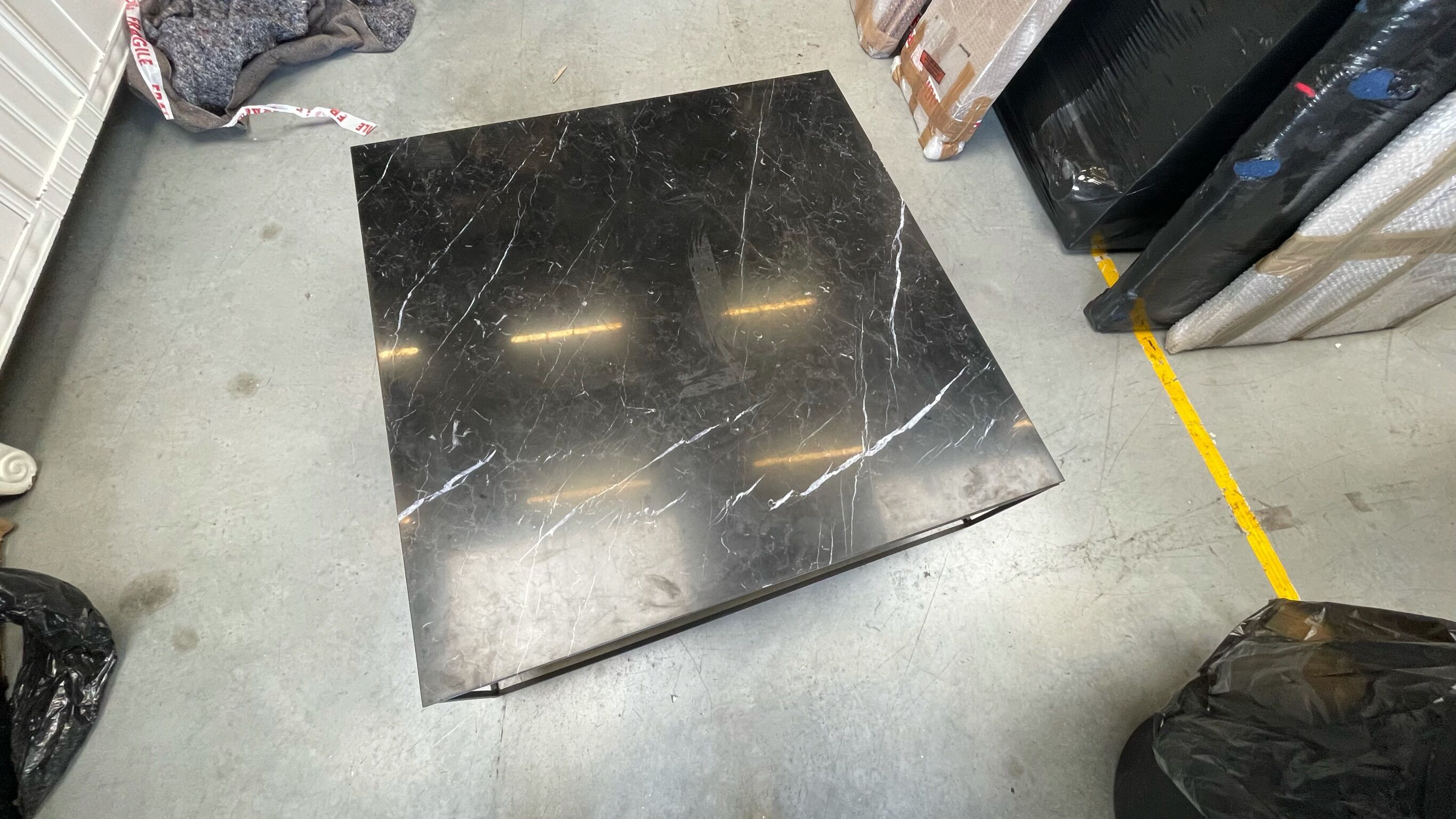 Black marble table