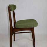Green olive boucle dining chair from rajmund halas, 1970s,