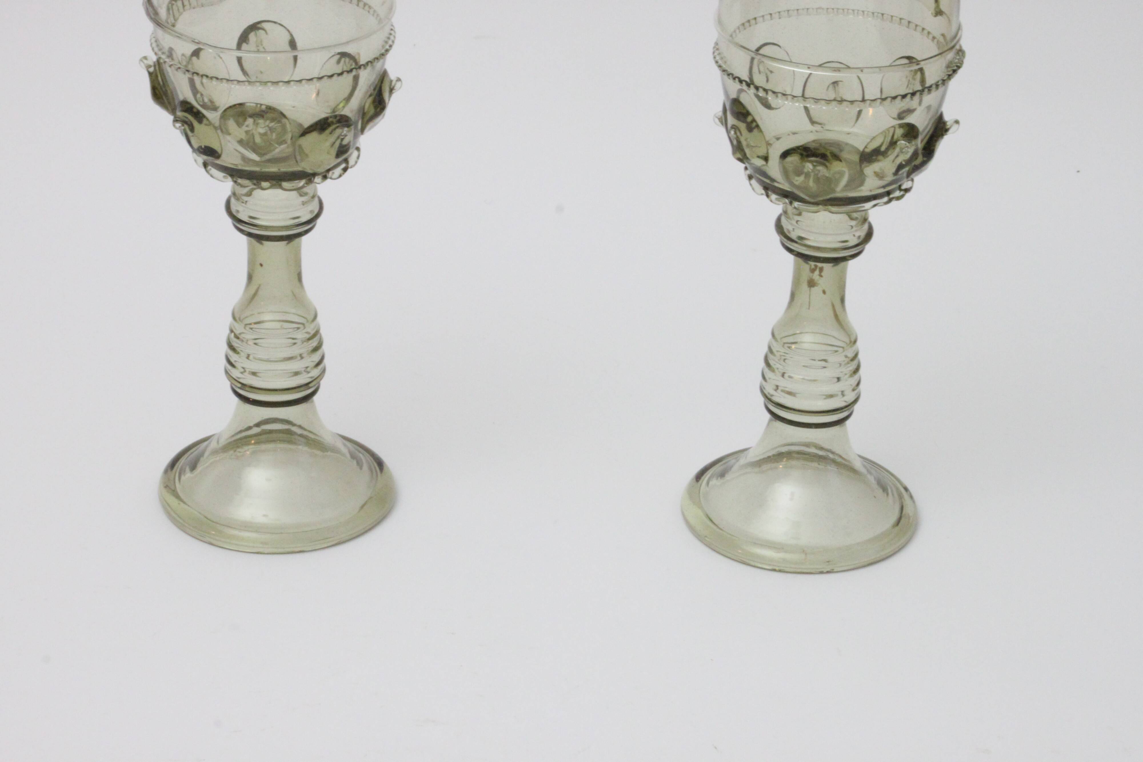 Roemer wine glasses by Josed & Eva Flek, Novy Bor Czechoslovakia.