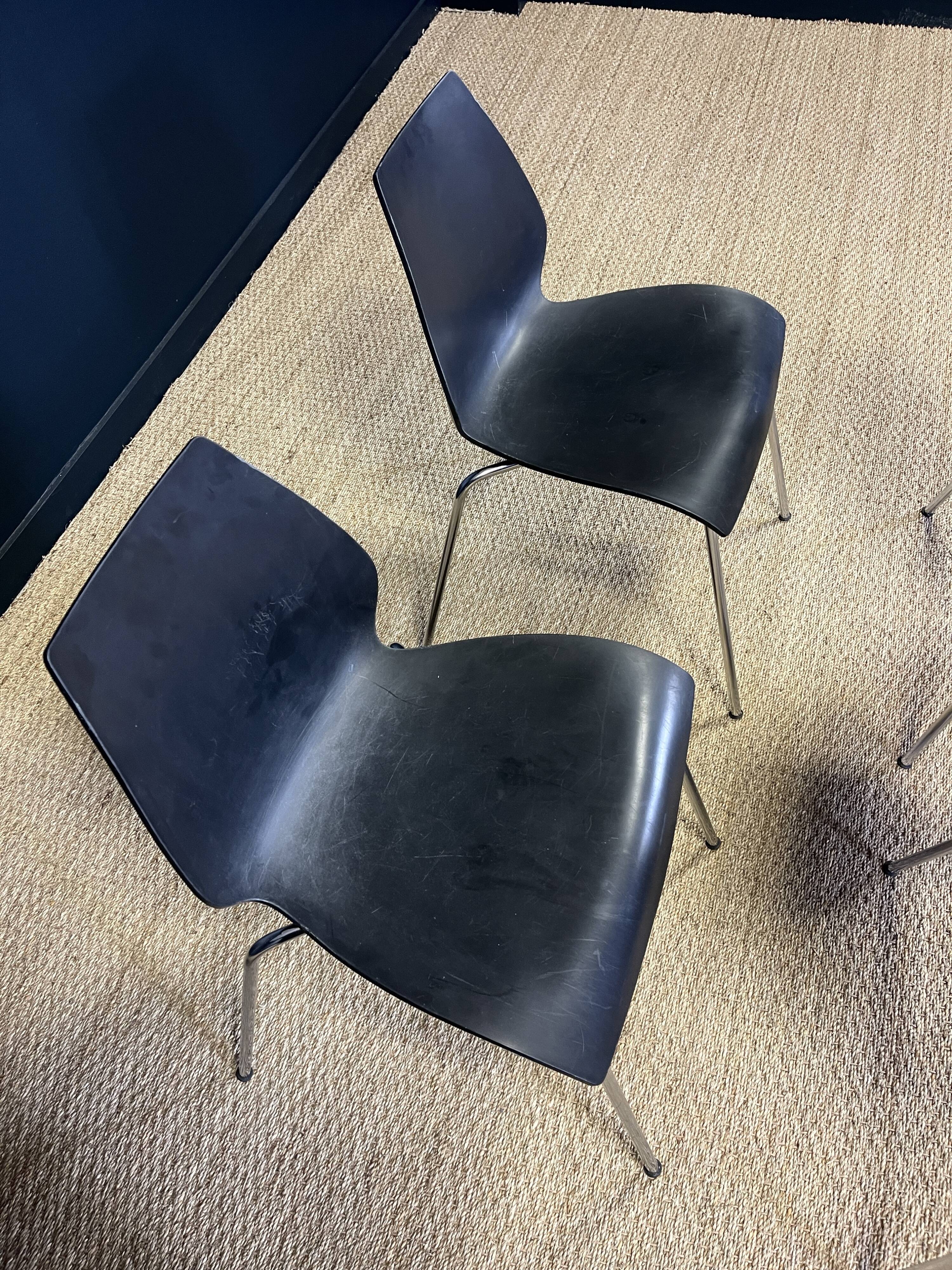 Set of 4 black Maui chairs by Magistretti for Kartell 2000s Italy
