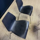 Set of 4 black Maui chairs by Magistretti for Kartell 2000s Italy
