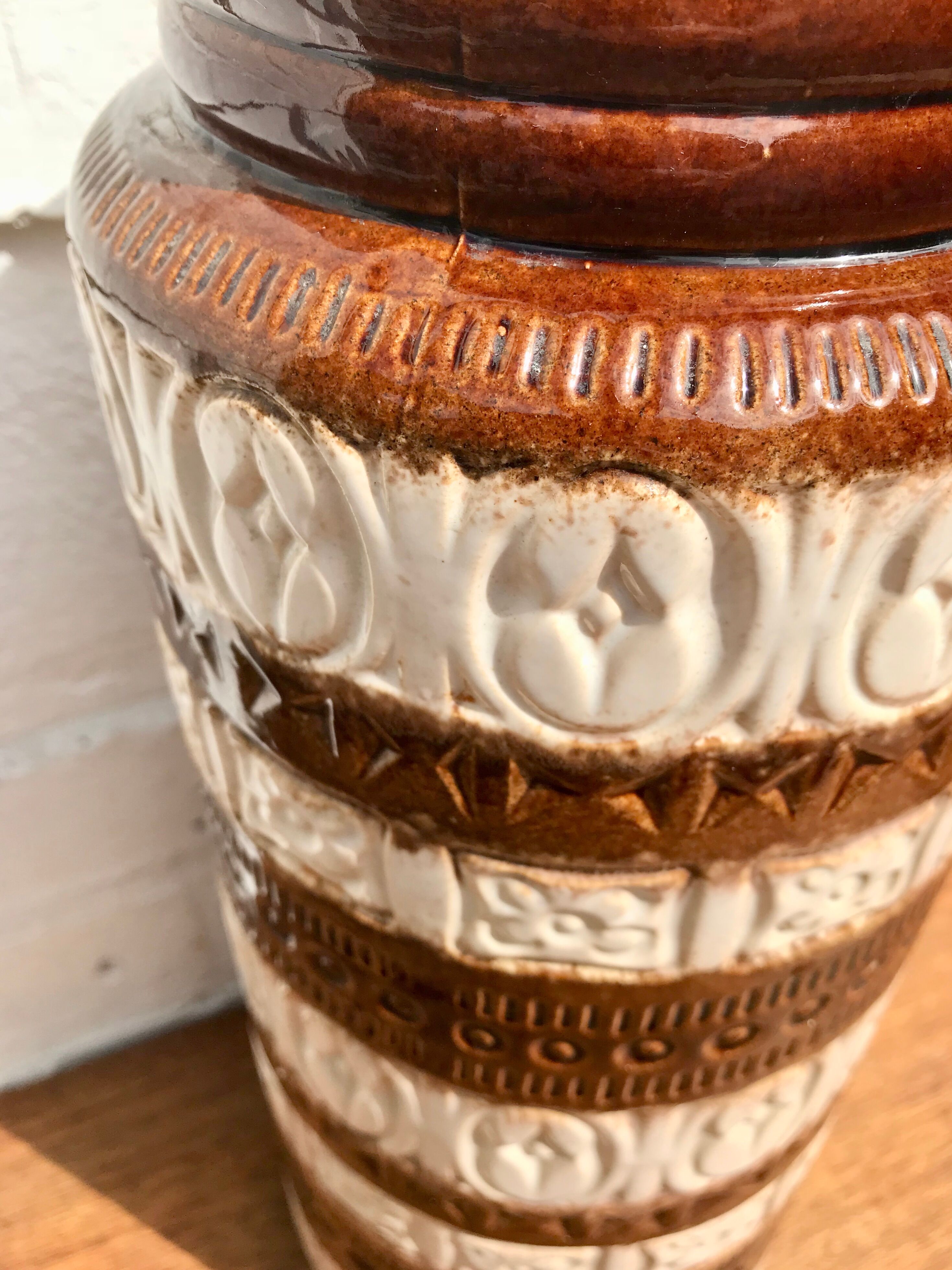 Vintage West German Vase Tall Brown #792