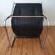Fauteuil vintage tubulaire chromé et velours