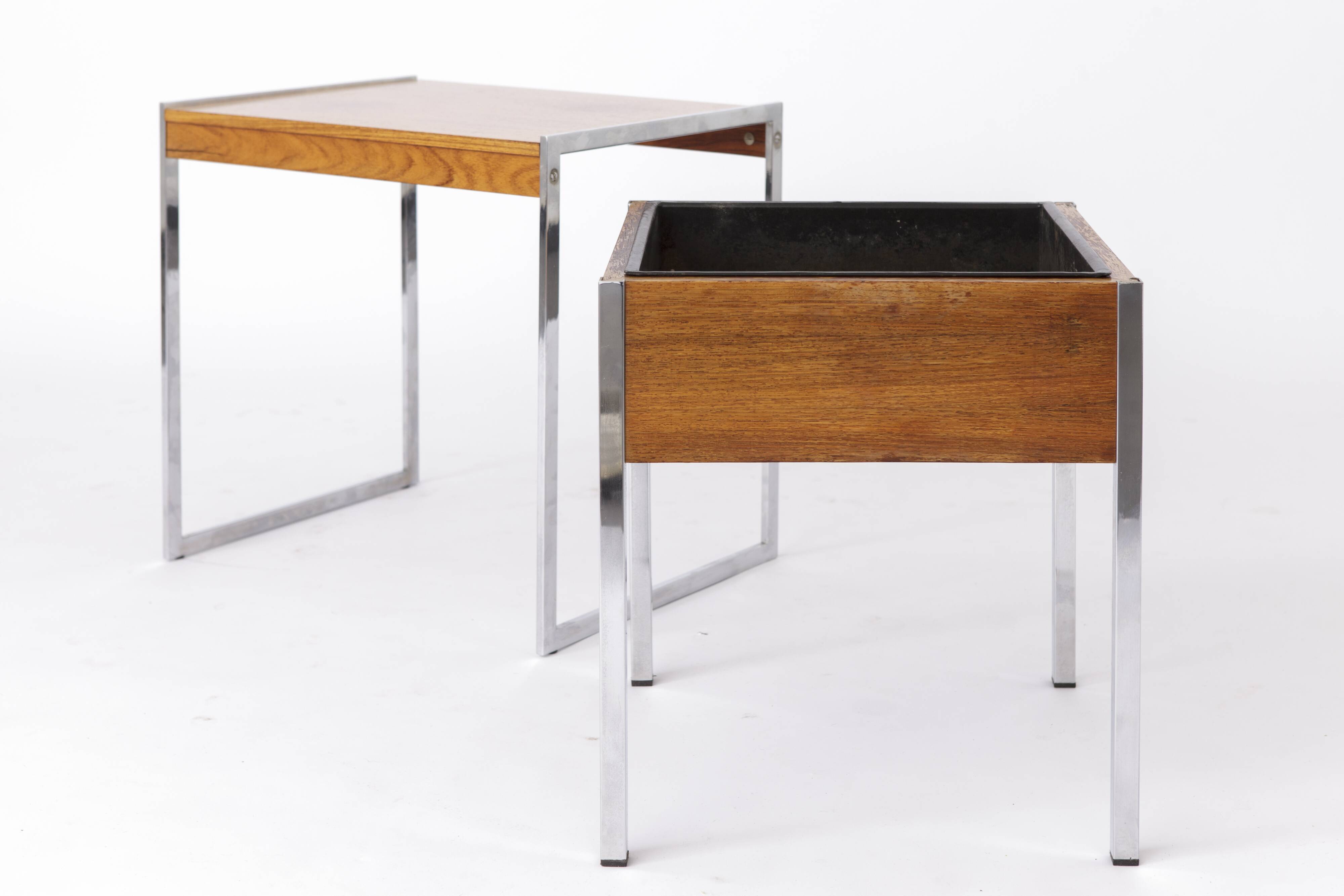 Vintage set, side table + flowers pot table, 1960s