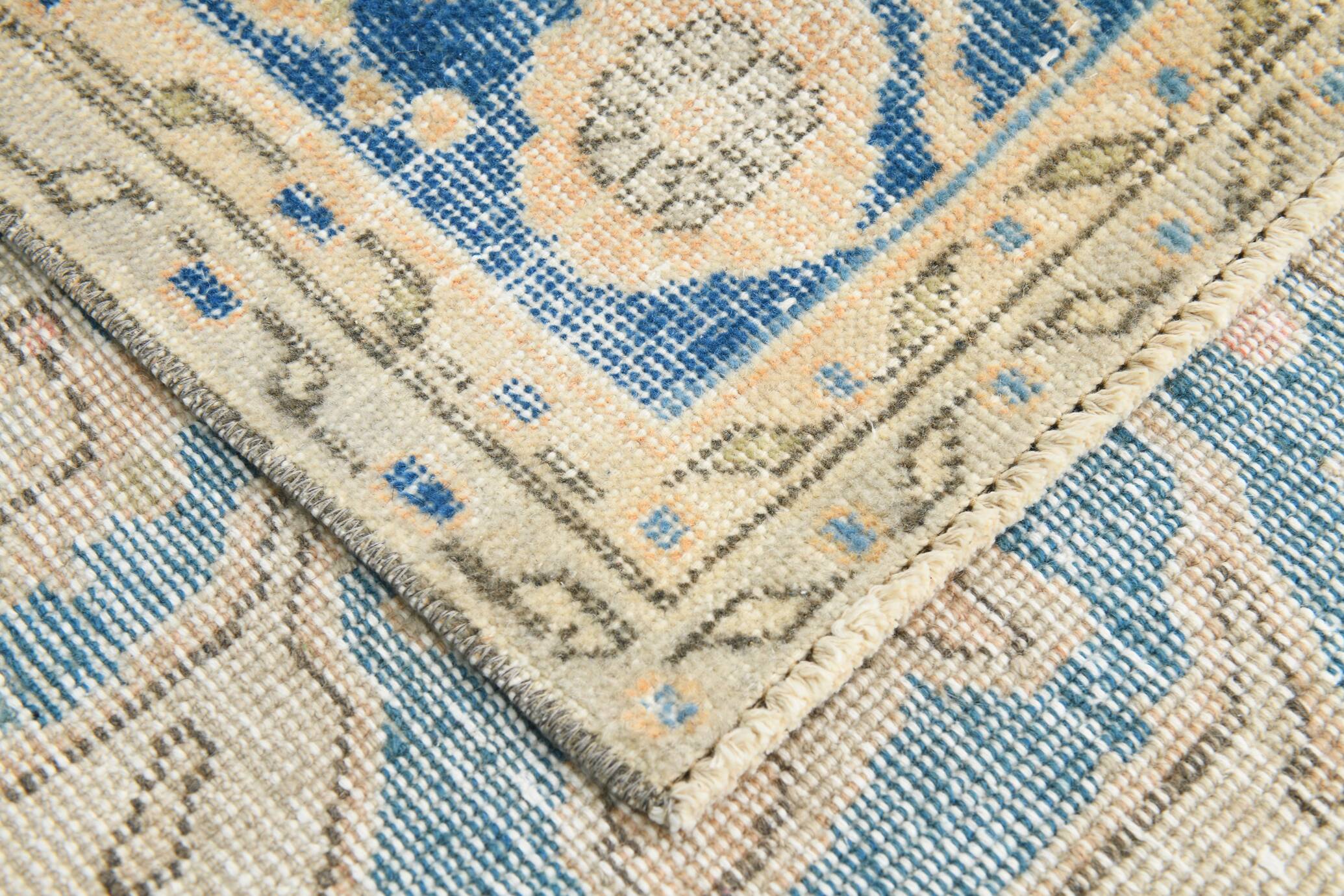 Large Blue Persian Area Rug, 206x294Cm