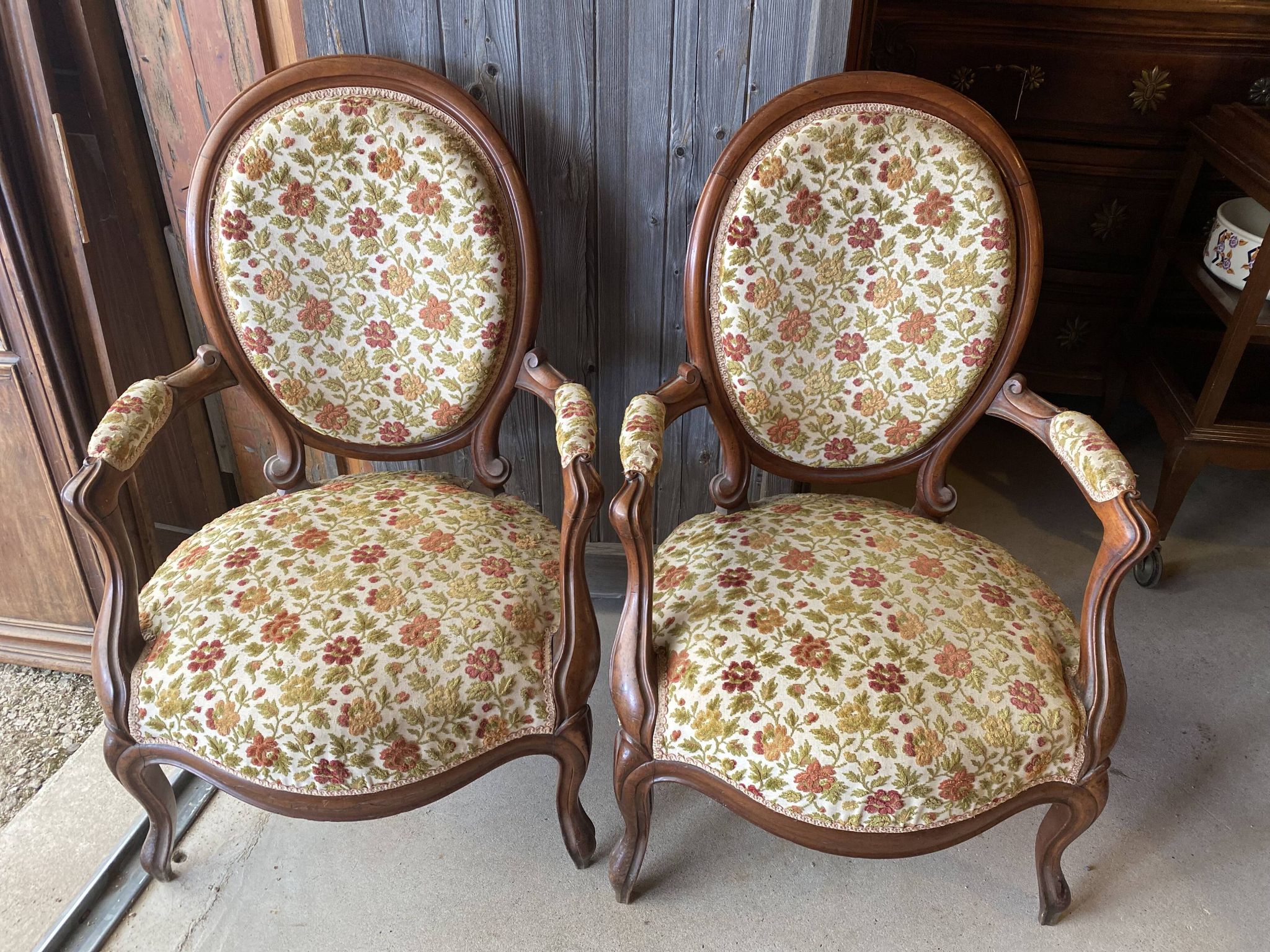 Pair of mahogany convertibles