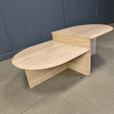 Pair of vintage travertine coffee tables or side tables, 1970s