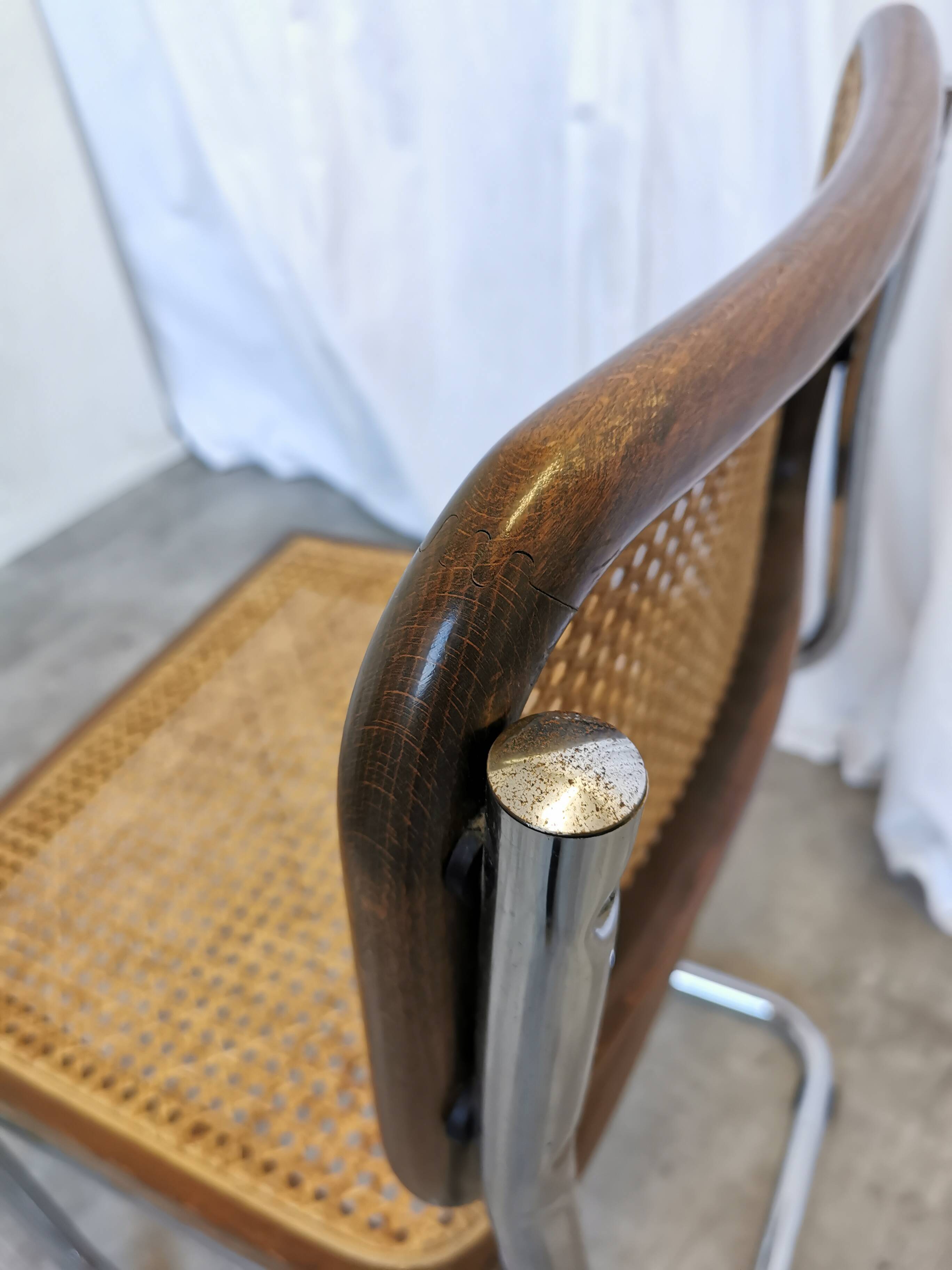 Vintage Cesca Cane Chair: 1970s Italian Mid-Century Modern Dining Office Ch