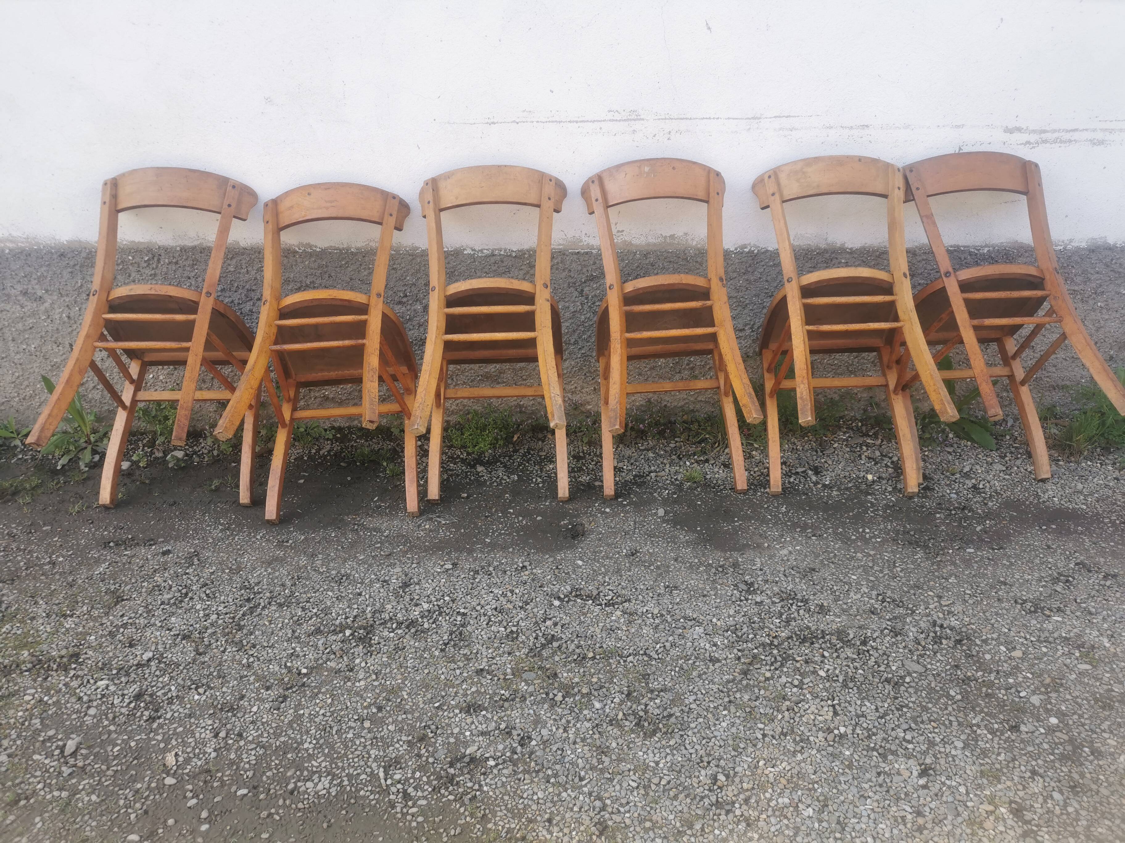 Wooden bistro chair 50s 60s
