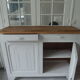 Art Deco buffet patinated pearl grey waxed finish, raw wooden tray.