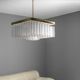 Bohemian flush-mount light in textured glass & brass, 1960s