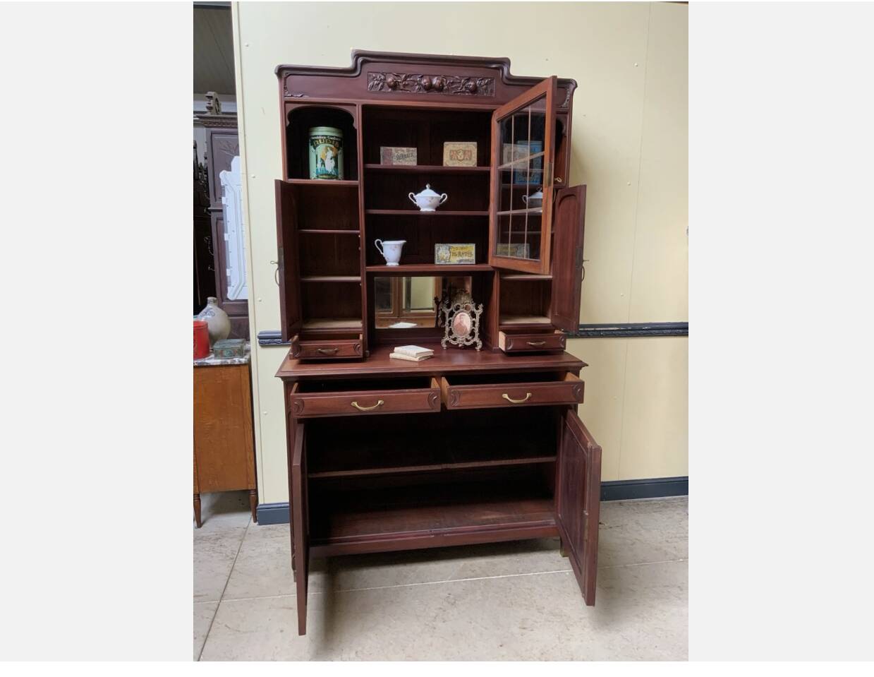 Antique dreamlike Jugendstil sideboard, Art Nouveau