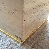 Travertine and brass coffee table by Fedam from the 70s