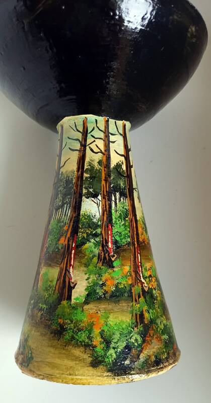 Pair of vintage Basque pottery – glazed ceramic – signed G. Defly
