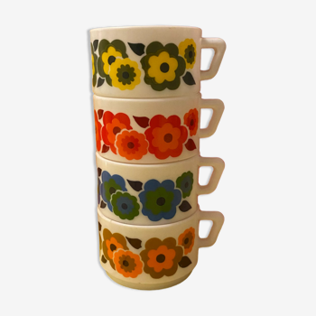 Tasses à café arcopal lotus rétro pops 70s