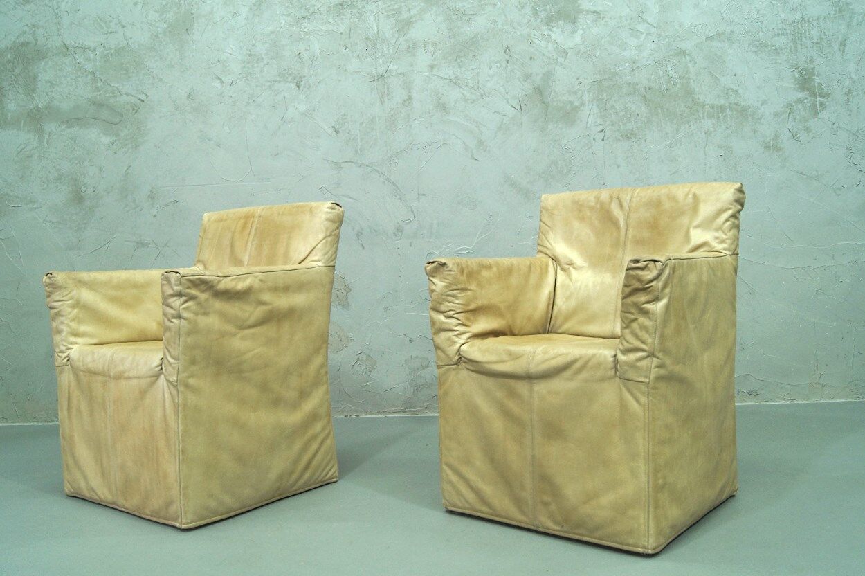 A pair of brutalist armchairs by Gerard van den Berg for Montis, 1970s