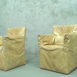 A pair of brutalist armchairs by Gerard van den Berg for Montis, 1970s