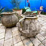 vintage cement gardener cauldron or pot