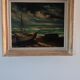 Tableau huile sur toile voilier signé vintage