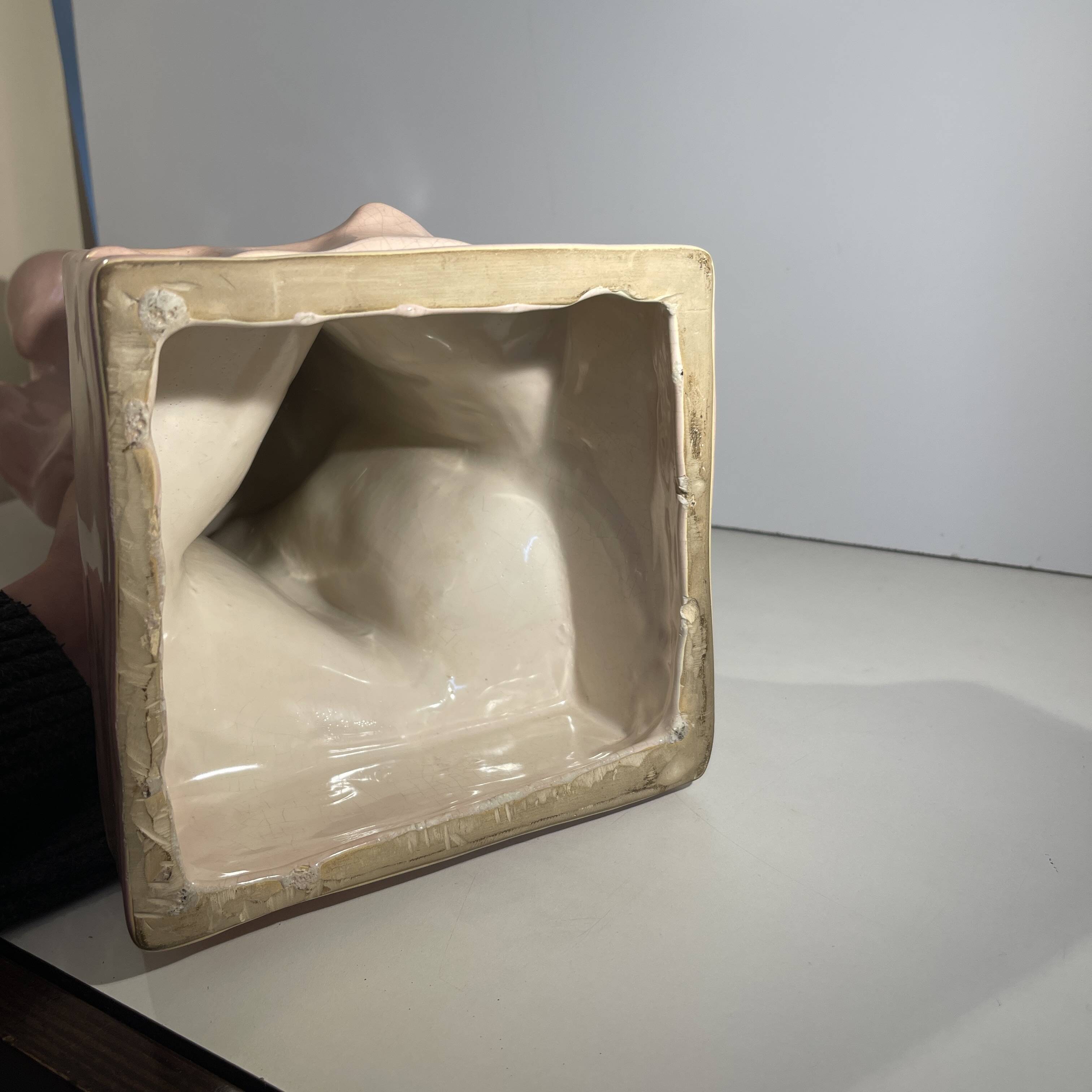 'The Kiss' sculpture by CRIS AGTERBERG, crackled ceramic, Art Deco, ca 1940