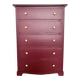 Chest of drawers with 5 drawers in black cherry.
