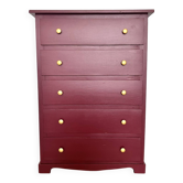 Chest of drawers with 5 drawers in black cherry.