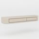 Contemporary Handmade Textured Plaster Floating Drawer with Walnut Interior