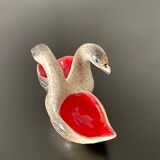 Duo goose-shaped goose and pepper shaker in ceramic