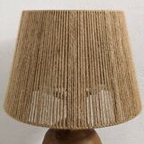 XXL lamp in glazed stoneware and jute rope circa 1960