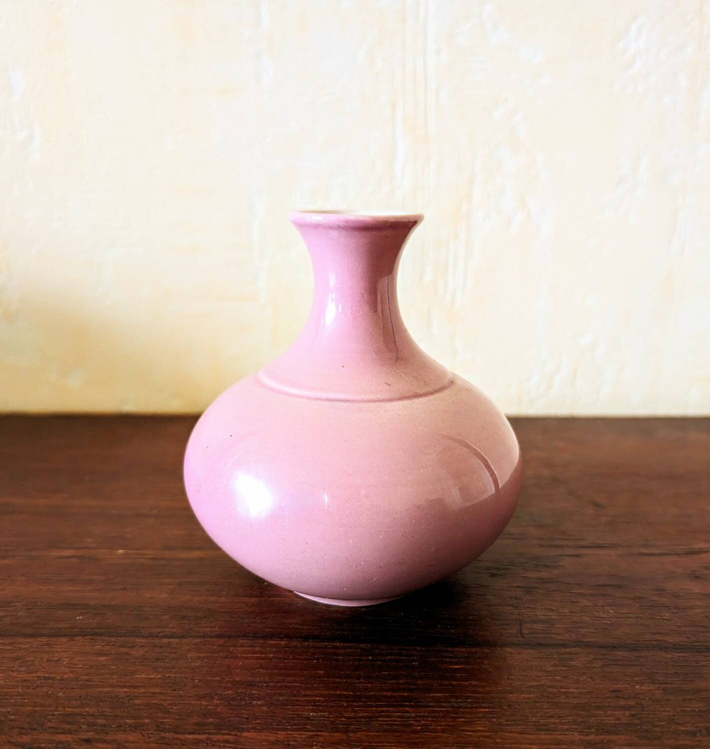 Pink ceramic ball vase