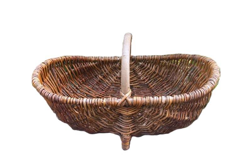 Old large Burgundy wicker basket
