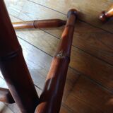 Leather folding armchair and footwork