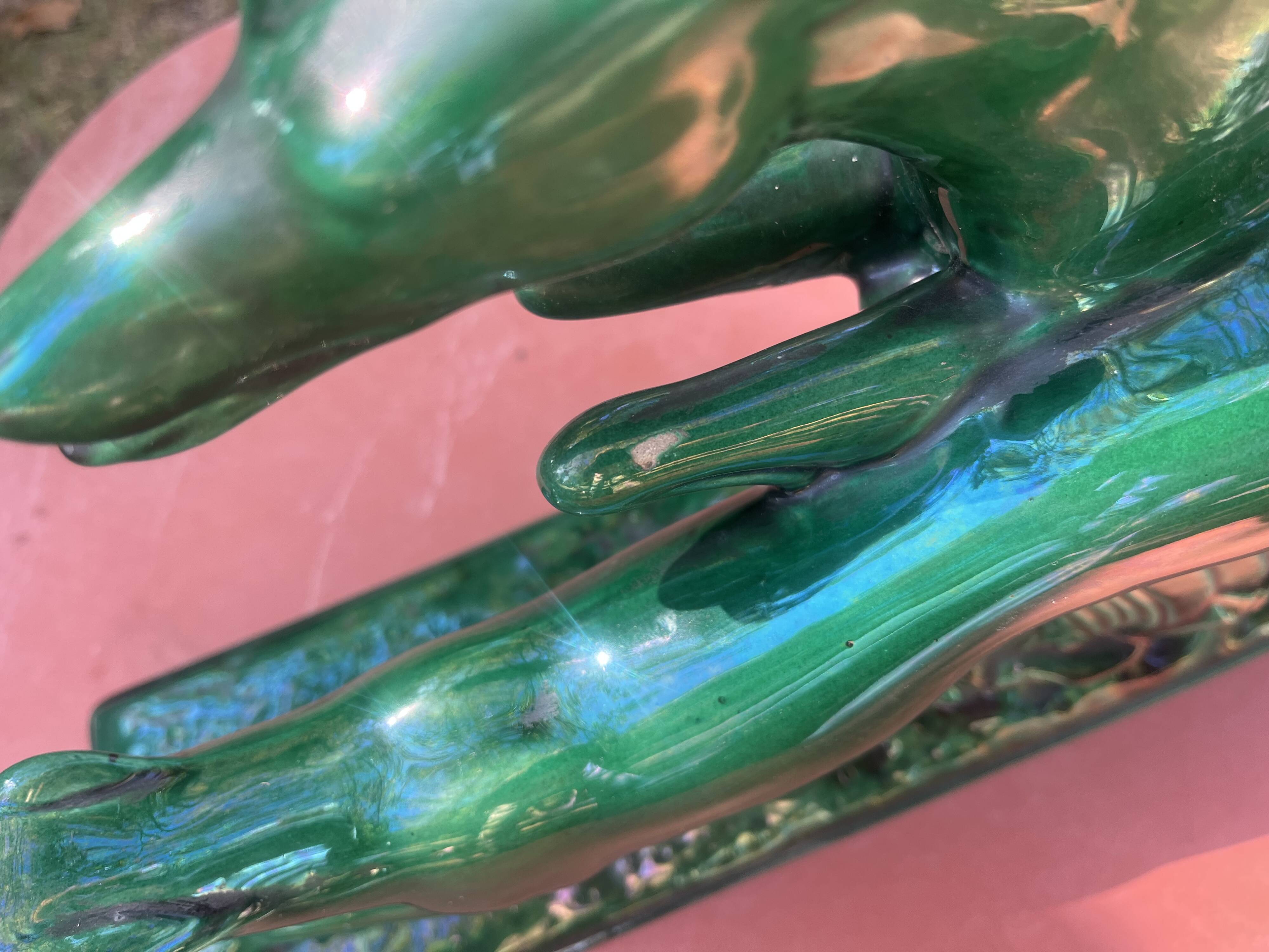 Art Deco sculpture by Charles Lemanceau, Two Greyhounds, Saint Radegonde.