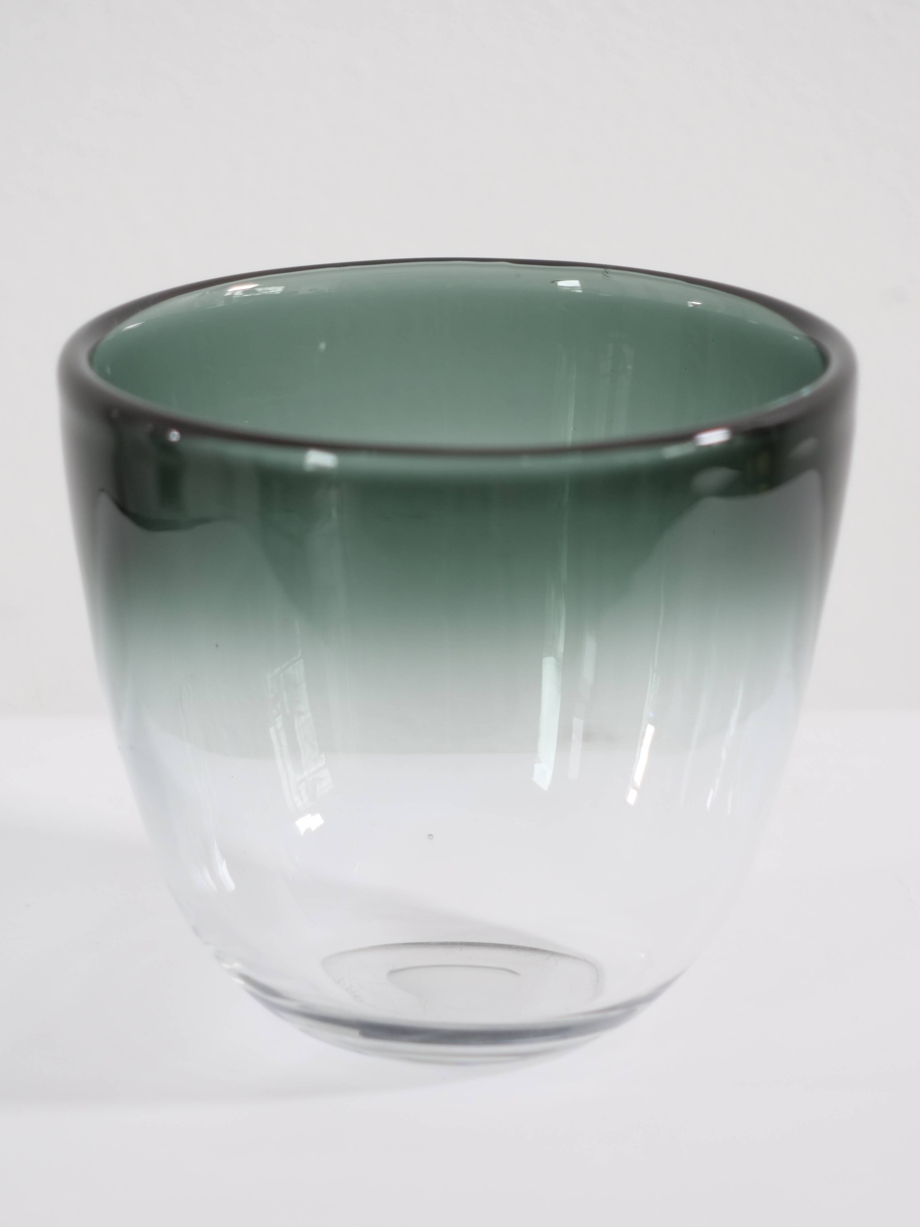 Scandinavian glass vase by Jo Johansfors signed Bengt Orup circa 1960