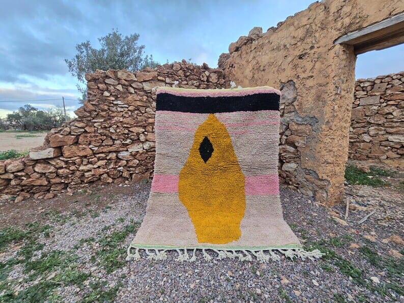 Handmade pure wool rug, size 150 x 250 cm, colorful