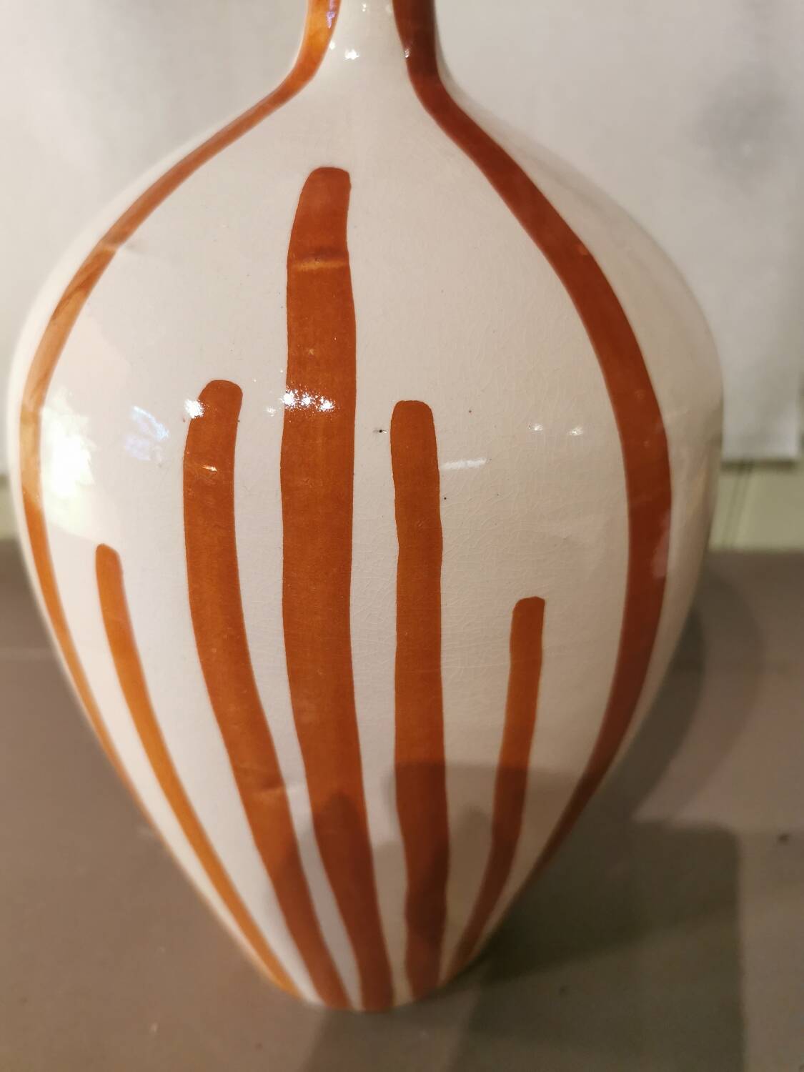 Moroccan striped ceramic vase