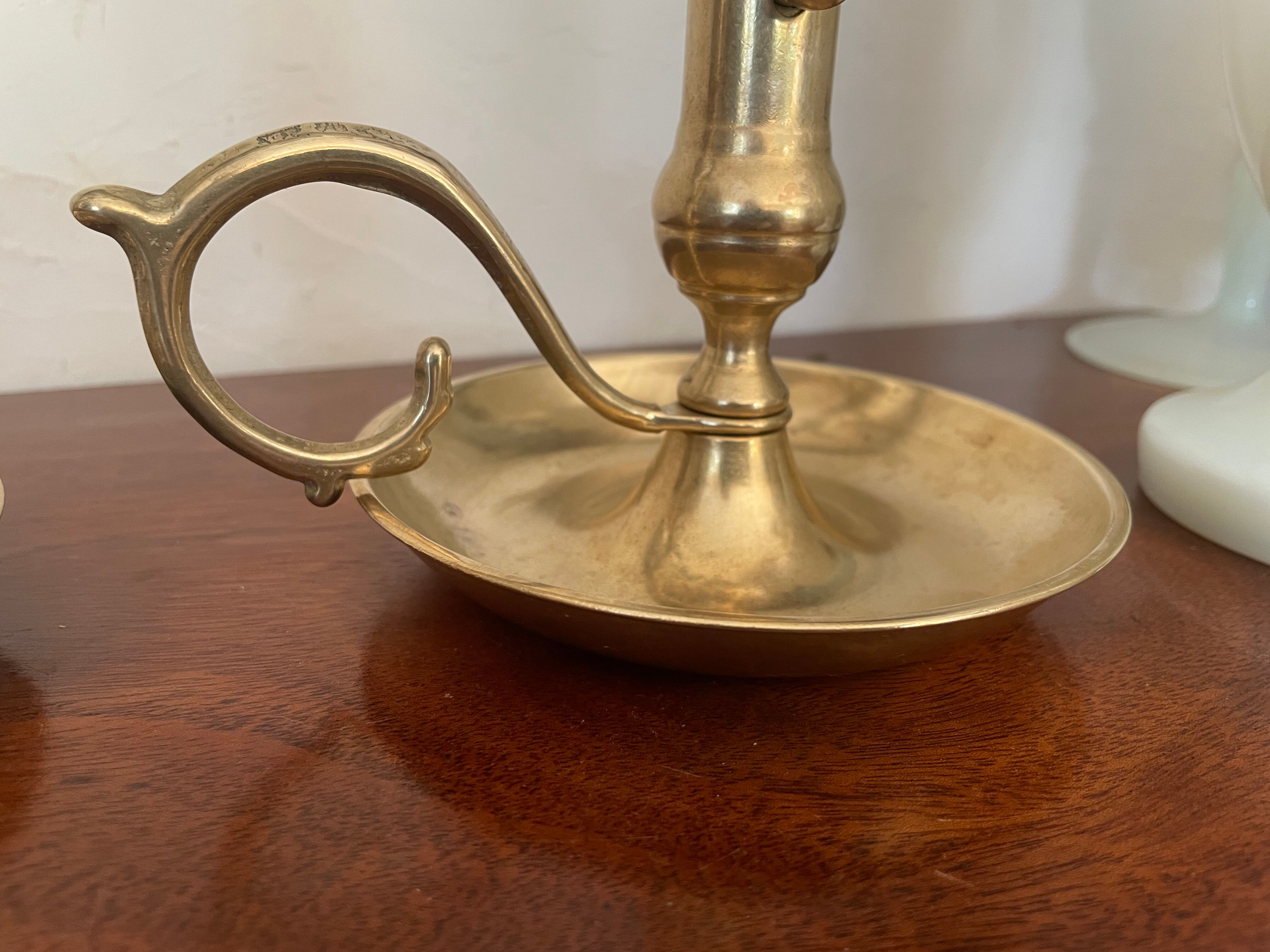 Pair of brass candle holders