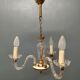 Small Venetian chandelier, three-burner twisted blown glass 1950s - Brass, Glass