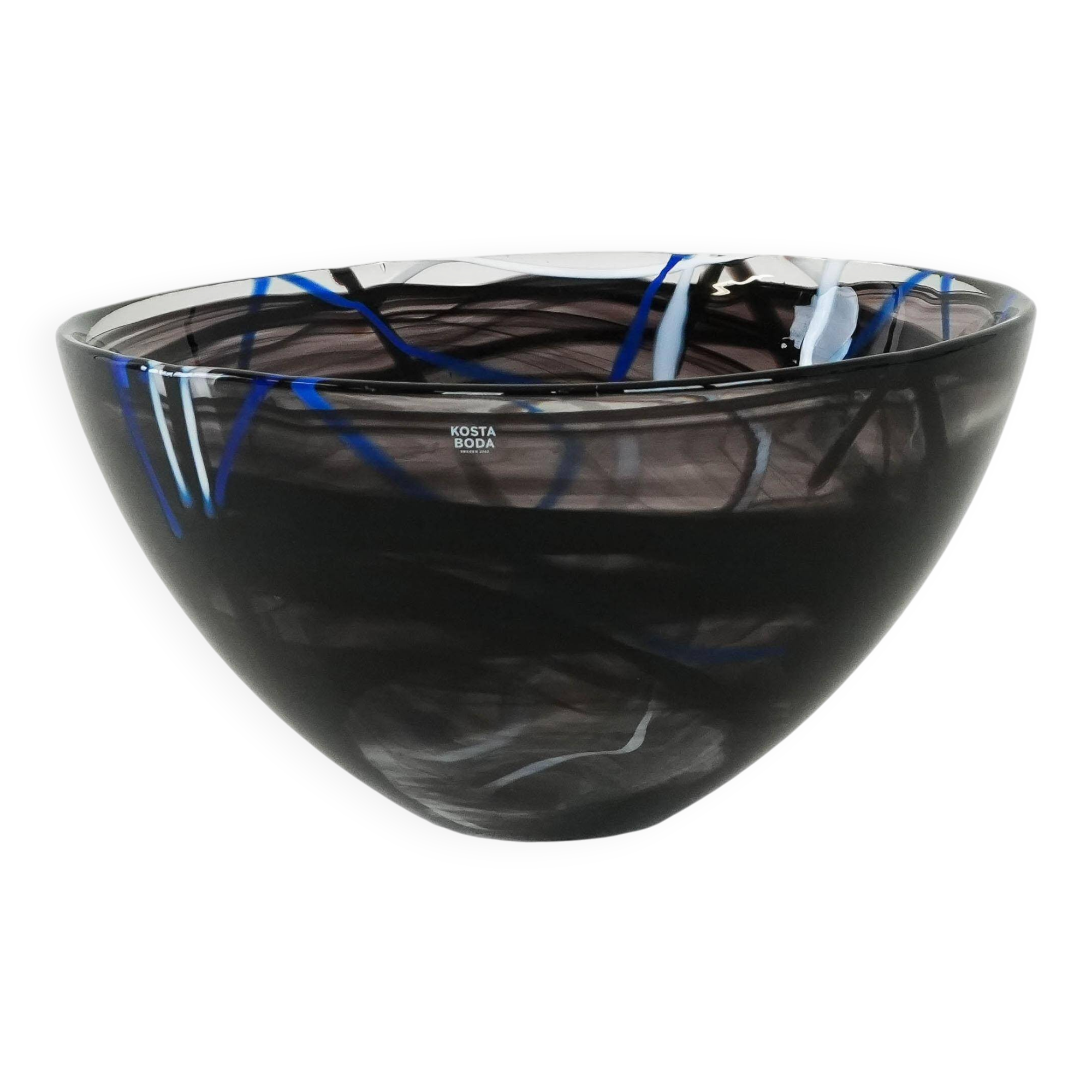 Glass bowl Contrast, Swedish design, 1980s, manufacturer: Kosta Boda, desig