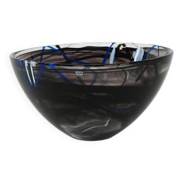 Bol en verre Contrast, design suédois, années 1980, fabricant : Kosta Boda, design