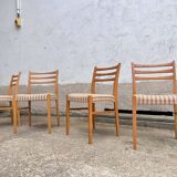 Set of 4 Scandinavian style chairs in vintage beech