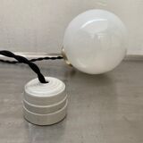 Lot 3 opaline hanging lamps