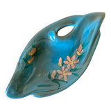 Plat vallauris fleuri , années 60-70