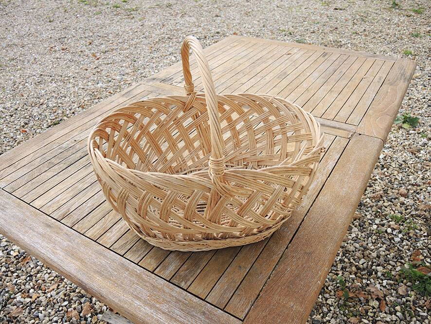 Old woven light wicker basket