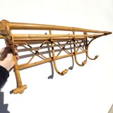Rattan wall coat rack 1960