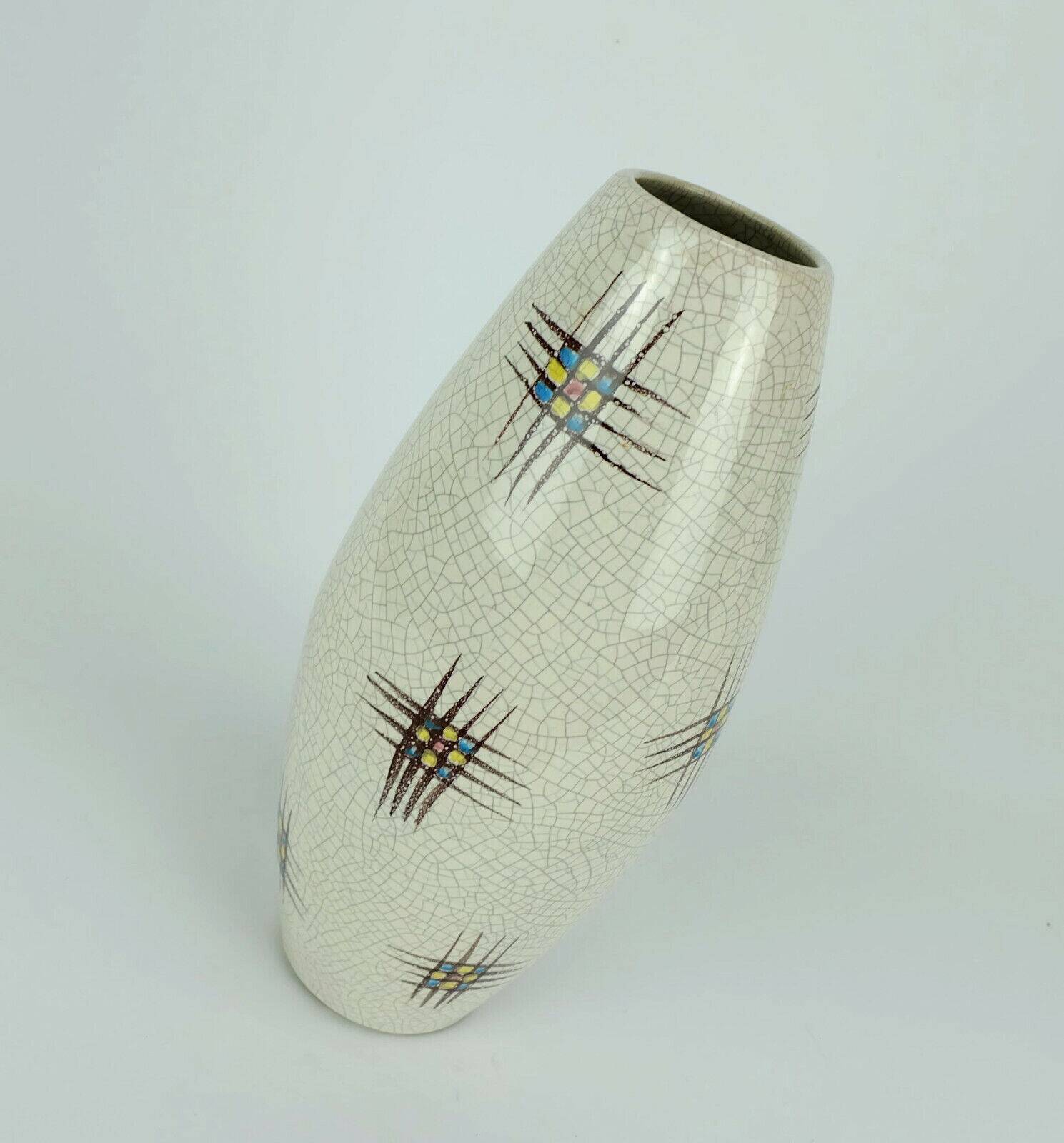 Ceramic vase silberdistel abstract decor craquelé glaze 125/30