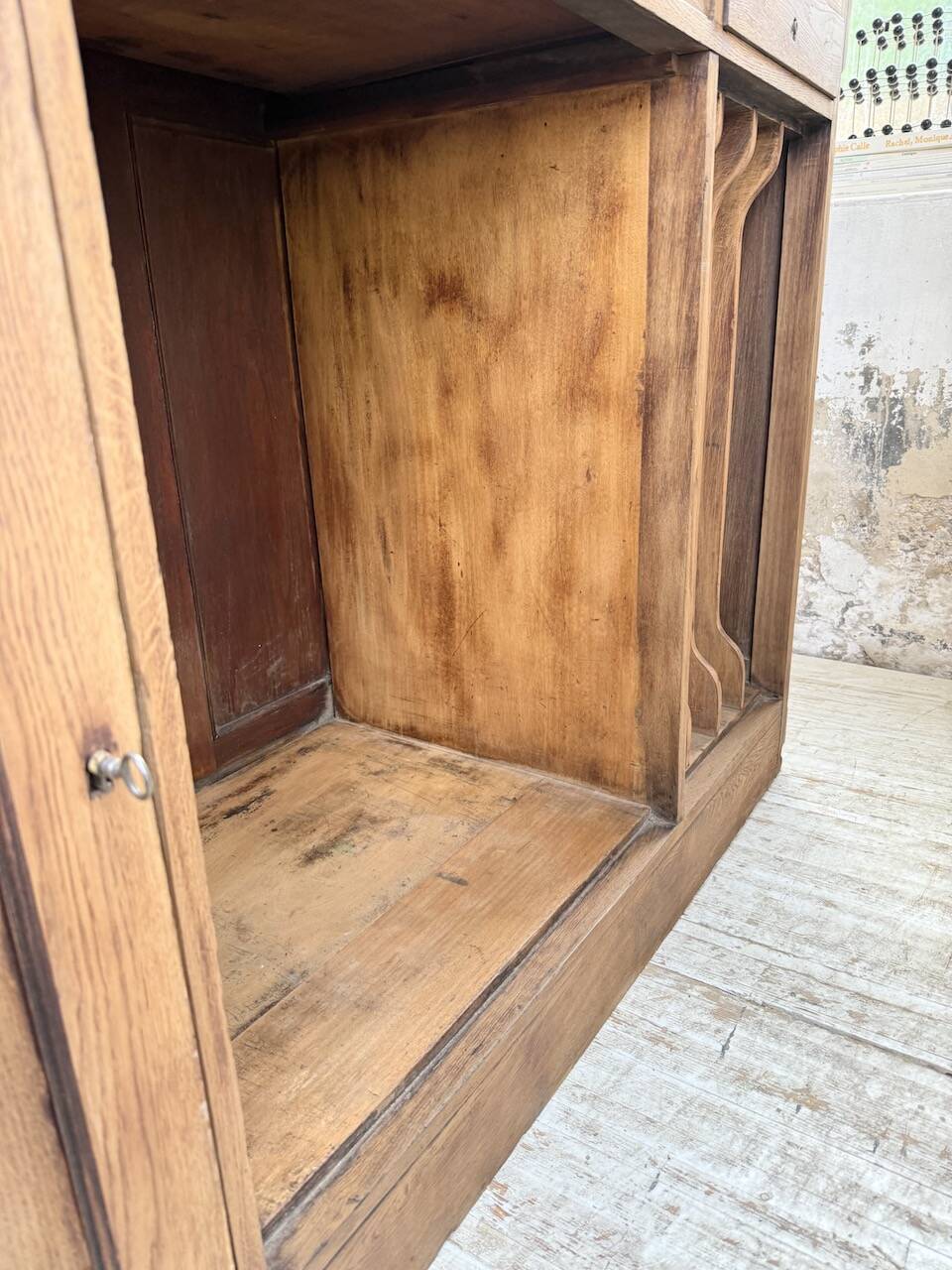 Oak and marble counter 1950
