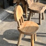 Small child's chair in natural blond teak back with three bars
